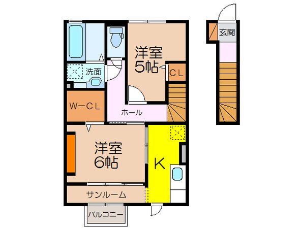 西諫早駅 徒歩20分 2階の物件間取画像